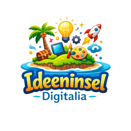 Viele digitale Objekte befinden sich auf einer Insel.